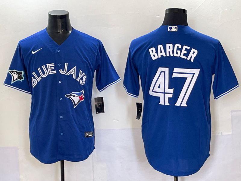 Men Toronto Blue Jays #47 Barger Blue Game 2025 Nike MLB Jersey style 004